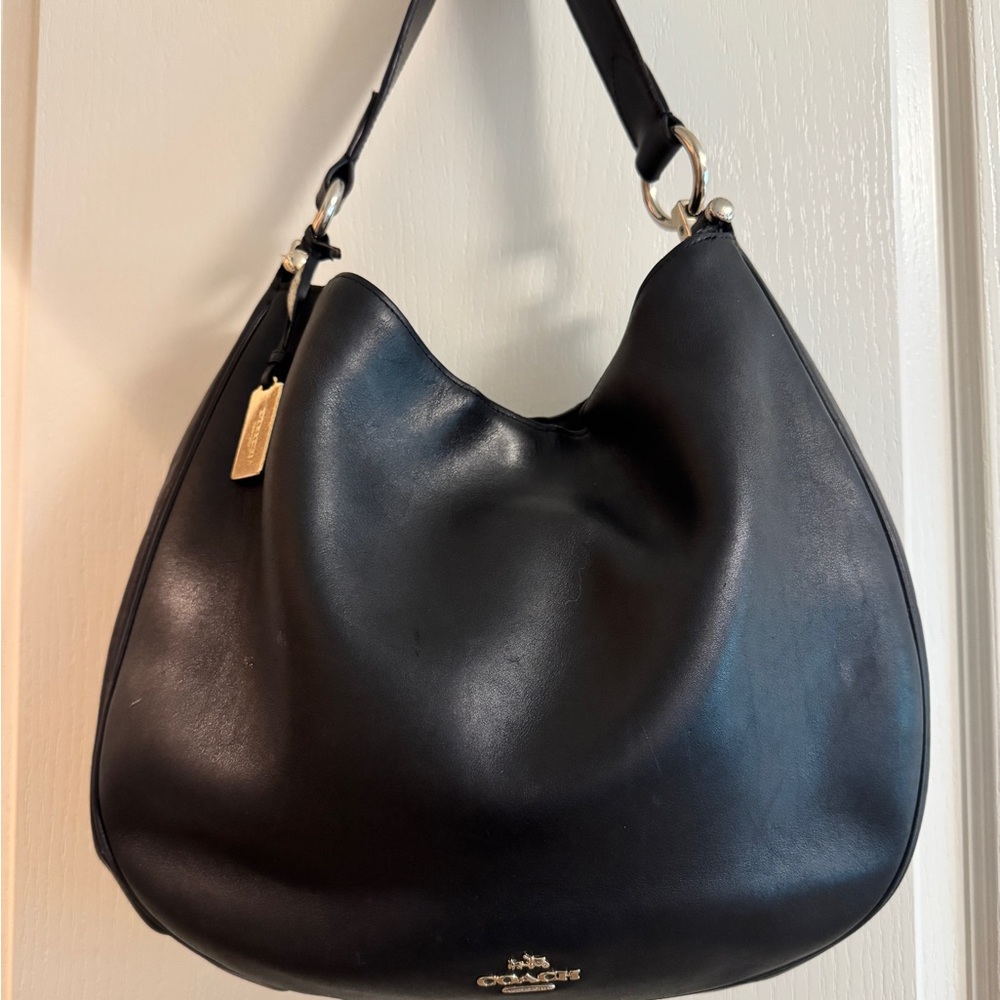 Coach Black Leather Hobo Bag